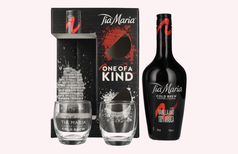 Tia Maria Cold Brew Coffee Liqueur 20% Vol. 0,7l en boîte cadeau avec 2 Verres