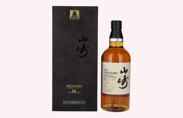 Suntory The Yamazaki 18 Years Old 100th Anniversary Single Malt Mizunara Japanese Oak Cask 48% Vol. 0,7l en boîte cadeau