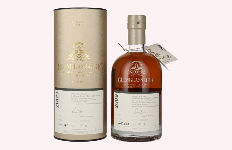 Glenglassaugh 10 Years Old RARE CASK RELEASE 2009 Sherry Puncheon Batch 4 57,9% Vol. 0,7l en boîte cadeau