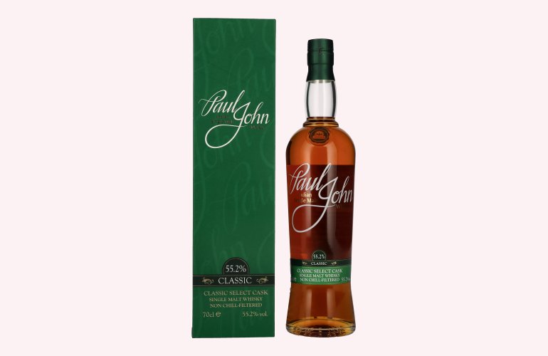 Paul John CLASSIC Select Cask Indian Single Malt Whisky 55,2% Vol. 0,7l en boîte cadeau