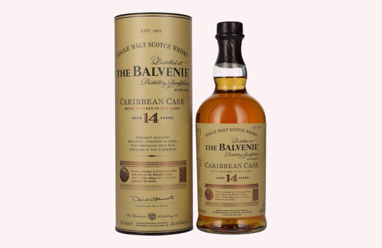 The Balvenie 14 Years Old Caribbean Cask Finish 43% Vol. 0,7l en boîte cadeau