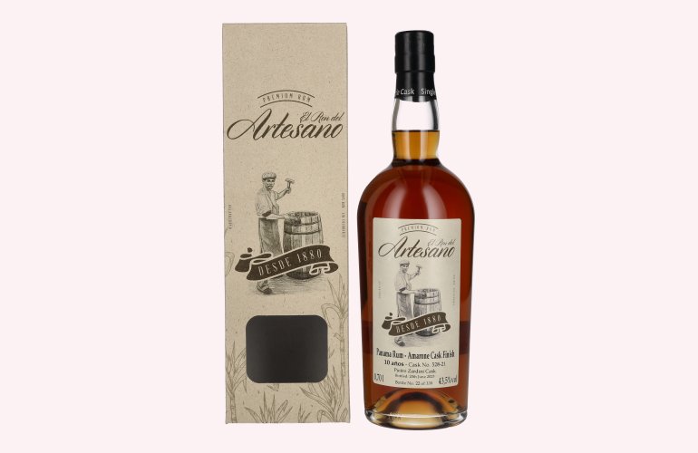 El Ron del Artesano 10 años Panama Rum AMARONE CASK FINISH 43,5% Vol. 0,7l en boîte cadeau