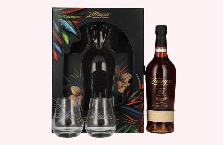 Ron Zacapa Centenario 23 SISTEMA SOLERA Gran Reserva Limited Edition Design 40% Vol. 0,7l in geschenkverpakking met 2 Bril