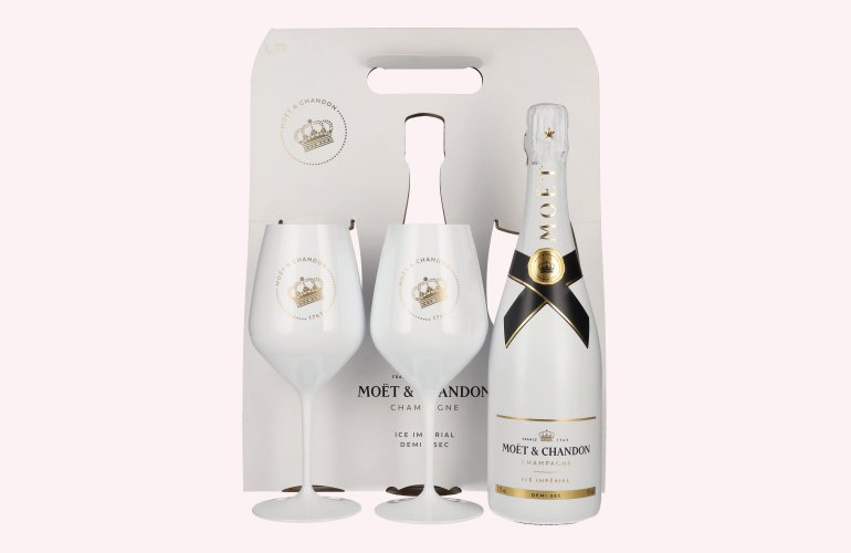 Moët & Chandon Champagne ICE IMPÉRIAL Demi-Sec 12,5% Vol. 0,75l in Geschenkbox mit 2 Gläsern weiß