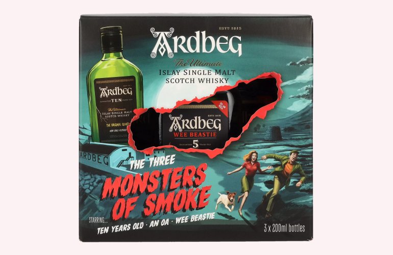 Ardbeg The Three MONSTERS OF SMOKE 46,7% Vol. 3x0,2l in geschenkverpakking