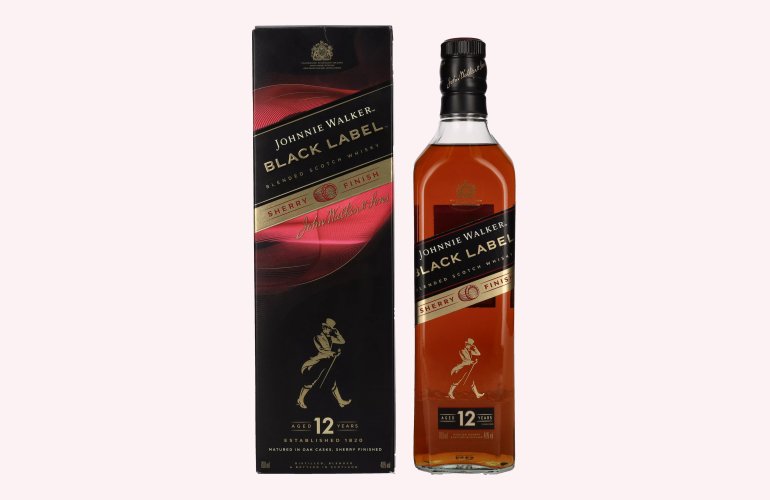 Johnnie Walker BLACK LABEL 12 Years Old SHERRY FINISH GB 40% Vol. 0,7l en boîte cadeau