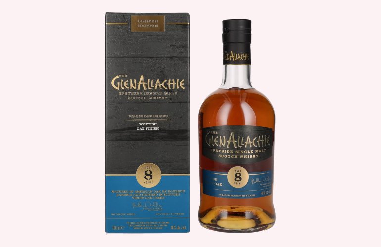 The GlenAllachie 8 Years Old SCOTTISH VIRGIN OAK FINISH 48% Vol. 0,7l en boîte cadeau