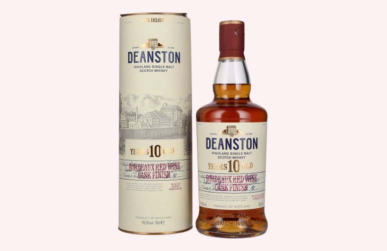 Deanston 10 Years Old Highland Single Malt Bordeaux Red Wine Cask Finish 46,3% Vol. 0,7l in Geschenkbox