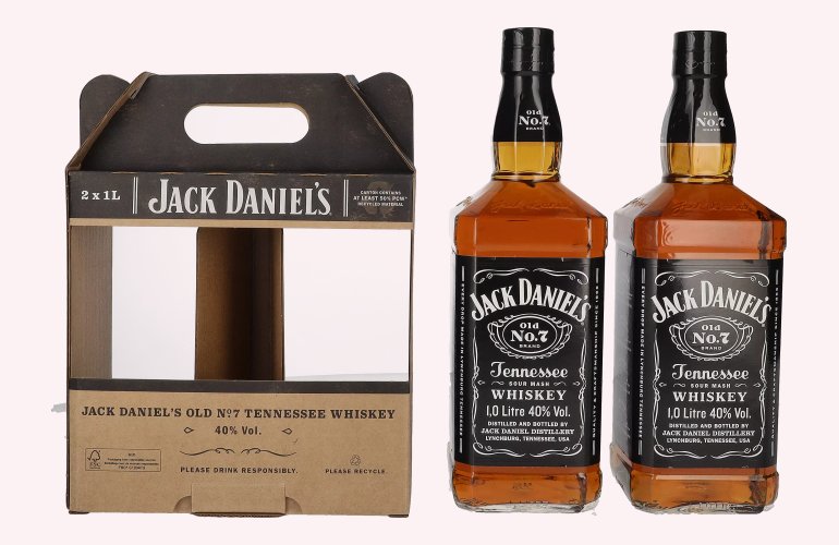 Jack Daniel's Tennesse Whiskey TWINPACK 40% Vol. 2x1l in geschenkverpakking