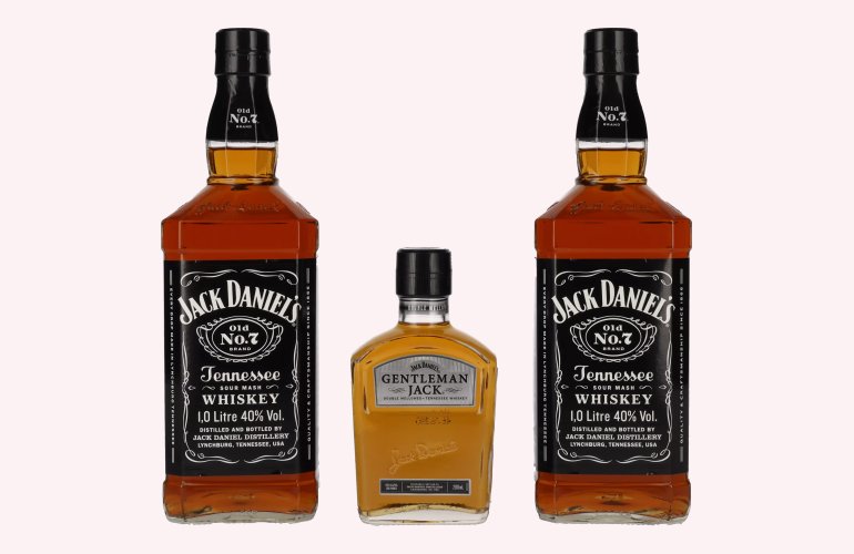 Jack Daniel's Travel Pack 40% Vol. 2x1l en boîte cadeau + 1x0,2l