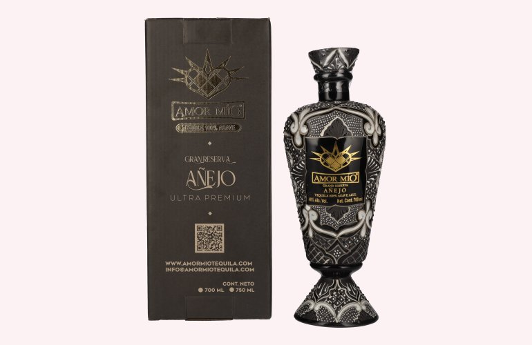 Amor Mío Tequila Gran Reserva Añejo 100% Agave Azul 40% Vol. 0,7l in geschenkverpakking