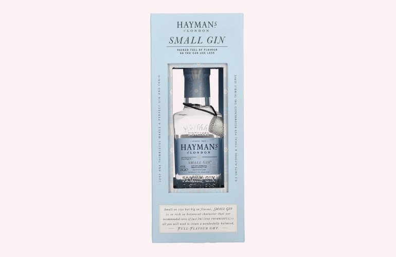 Hayman's of London SMALL GIN 43% Vol. 0,2l en boîte cadeau avec 5 ml Portionierer