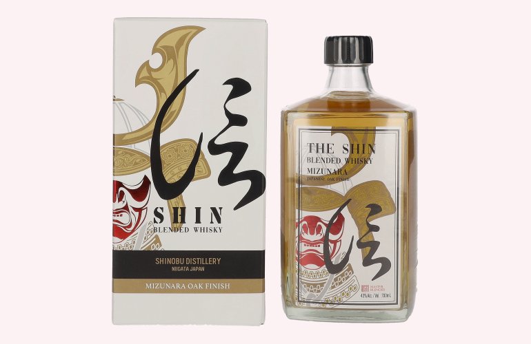 The Shin Blended Whisky MIZUNARA Japanese Oak Finish 43% Vol. 0,7l in geschenkverpakking