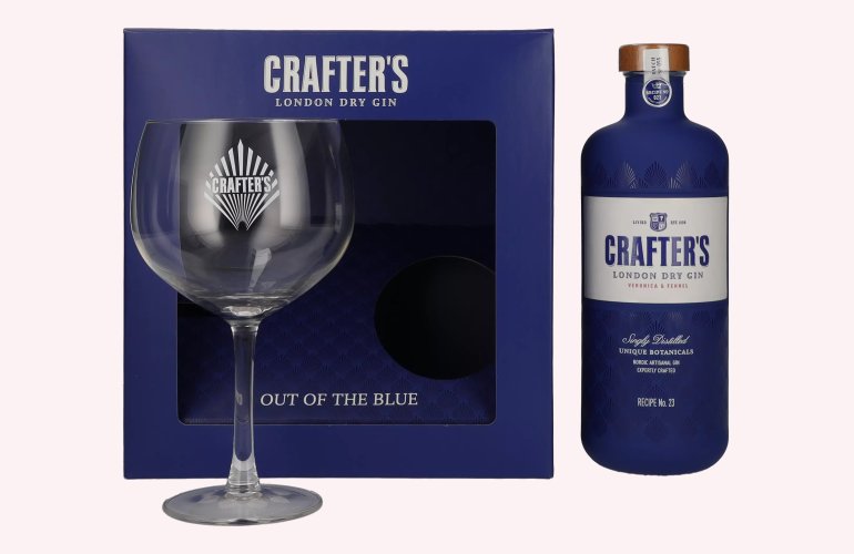 Crafter's London Dry Gin 43% Vol. 0,7l in geschenkverpakking met Glas