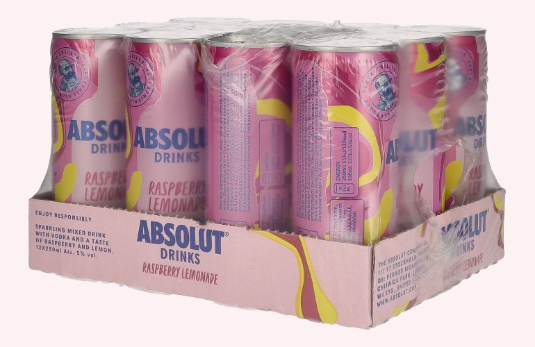 Absolut Raspberry 5% Vol. 12x0,25l Dosen