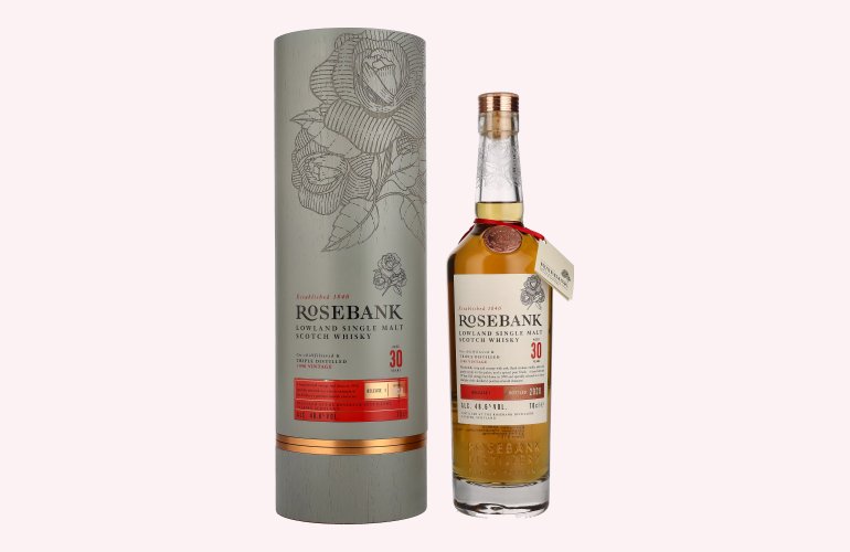 Rosebank 30 Years Old Lowland Single Malt RELEASE I 2020 48,6% Vol. 0,7l en boîte cadeau