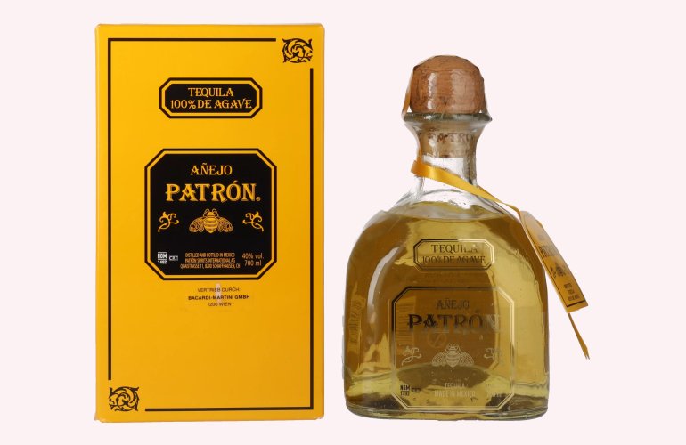 Patrón Tequila Añejo 40% Vol. 0,7l in geschenkverpakking