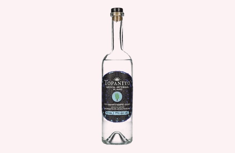 Topanito Mezcal Artesanal Blanco 100% Maguey Madre Cuishe 49% Vol. 0,7l