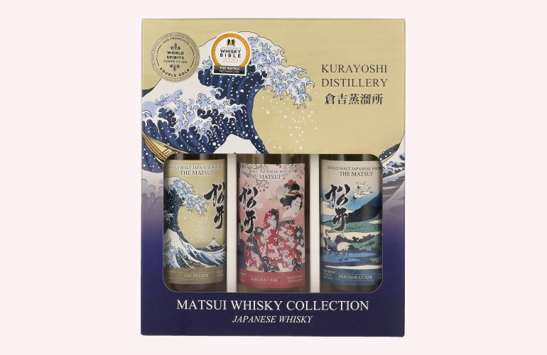 Matsui Whisky THE MATSUI Single Malt Japanese Whisky Set 48% Vol. 3x0,2l in geschenkverpakking