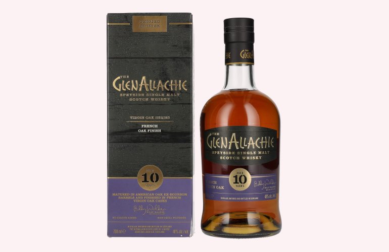 The GlenAllachie 10 Years Old FRENCH VIRGIN OAK FINISH 48% Vol. 0,7l en boîte cadeau