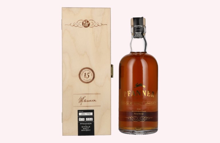 Pfanner 10 Years Old Single Malt Whisky Jubiläumsedition 47% Vol. 0,5l in Holzkiste