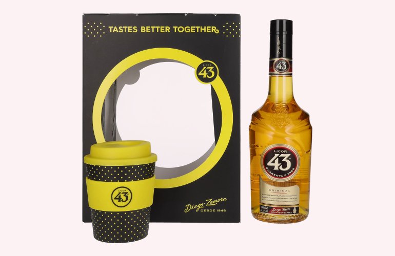 Licor 43 CUARENTA Y TRES ORIGINAL 31% Vol. 0,7l in geschenkverpakking met Coffeecup