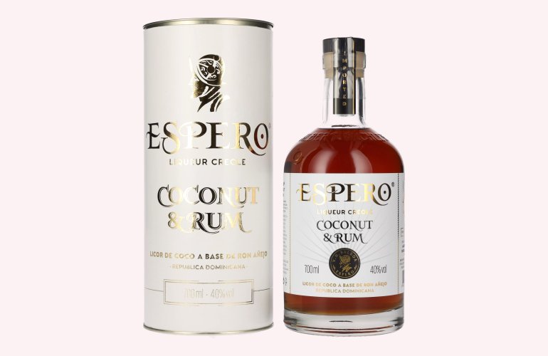 Ron Espero Creole Coconut & Rum Liqueur 40% Vol. 0,7l en boîte cadeau