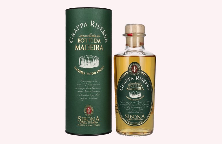 Sibona GRAPPA RISERVA Botti Da MADEIRA 44% Vol. 0,5l en boîte cadeau