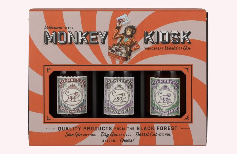 Monkey 47 Kiosk Set 41% Vol. 3x0,05l en boîte cadeau