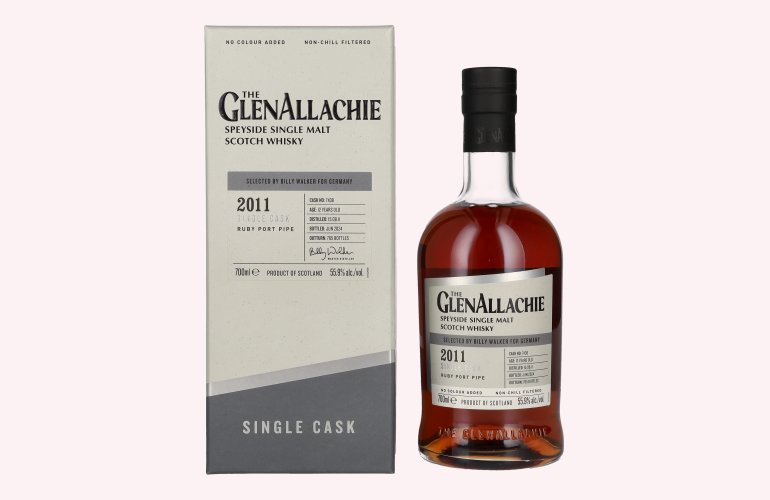 The GlenAllachie 12 Years Old RUBY PORT PIPE 2011 55,9% Vol. 0,7l in geschenkverpakking