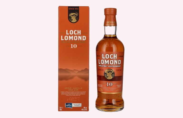 Loch Lomond 10 Years Old Single Malt Apple Vanilla and Oak Whisky 40% Vol. 0,7l in geschenkverpakking