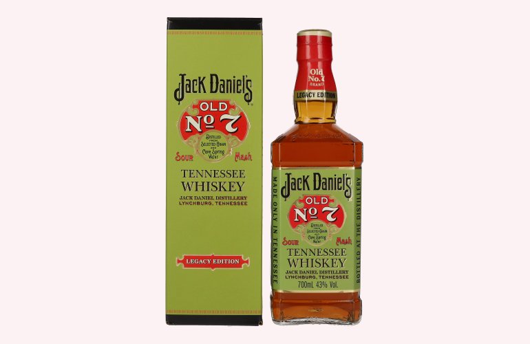 Jack Daniel's Sour Mash Tennessee Whiskey LEGACY EDITION No. 1 - GREEN DESIGN 43% Vol. 0,7l en boîte cadeau