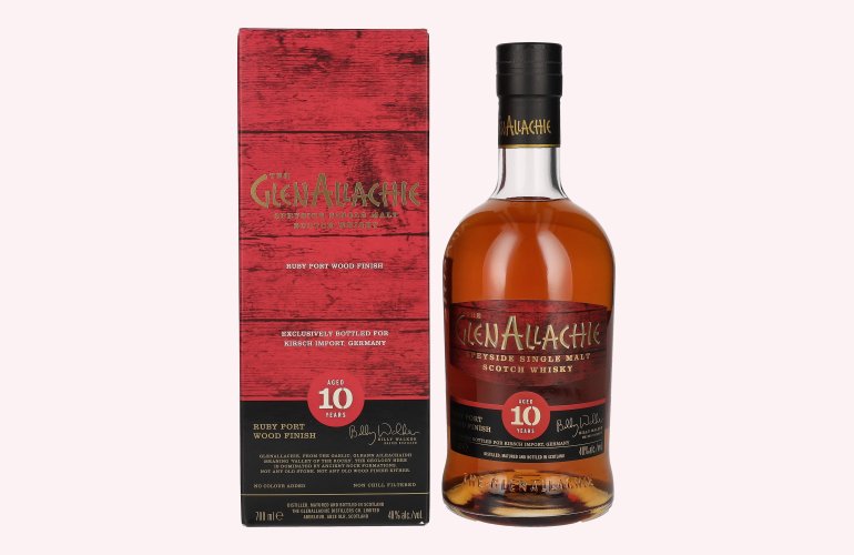 The GlenAllachie 10 Years Old RUBY PORT WOOD FINISH 48% Vol. 0,7l en boîte cadeau