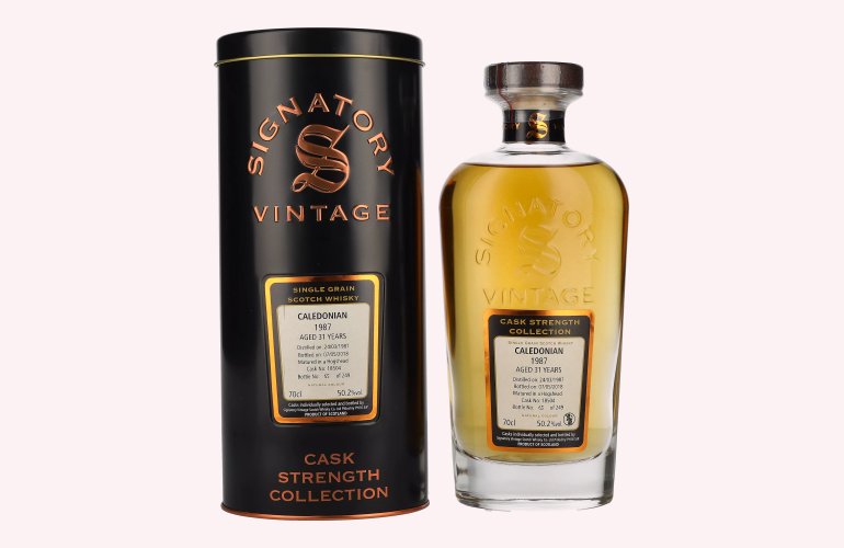 Signatory Vintage CALEDONIAN 31 Years Old Cask Strength 1987 50,2% Vol. 0,7l in Tinbox