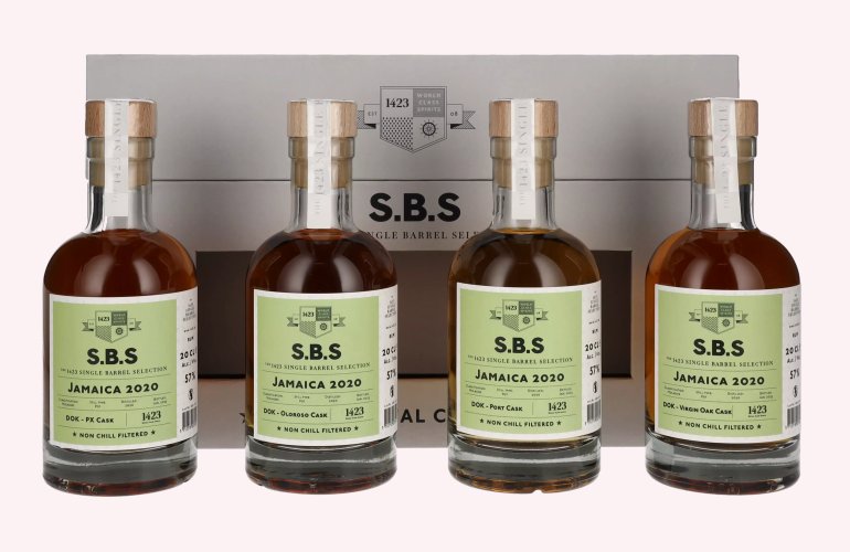 1423 S.B.S JAMAICA Experimental Cask Series 57% Vol. 4x0,2l in geschenkverpakking