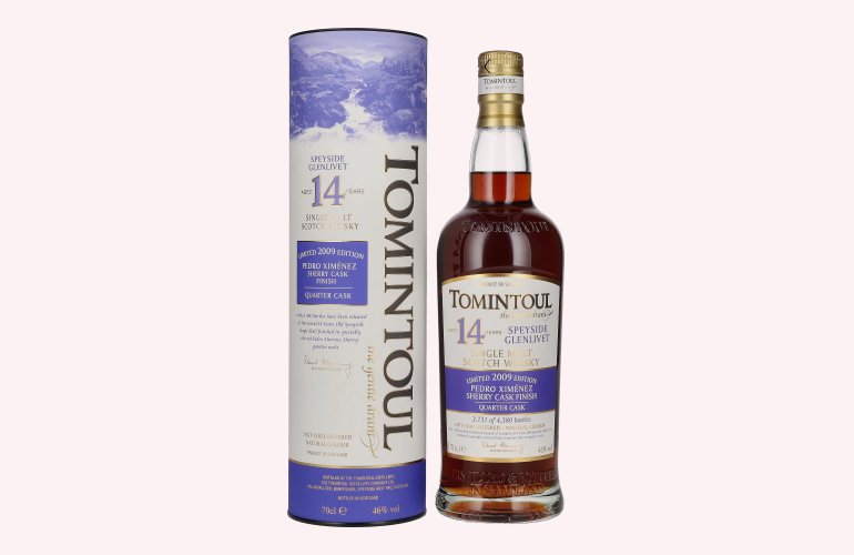 Tomintoul 14 Years Old PX SHERRY QUARTER CASK Finish 2009 46% Vol. 0,7l in geschenkverpakking