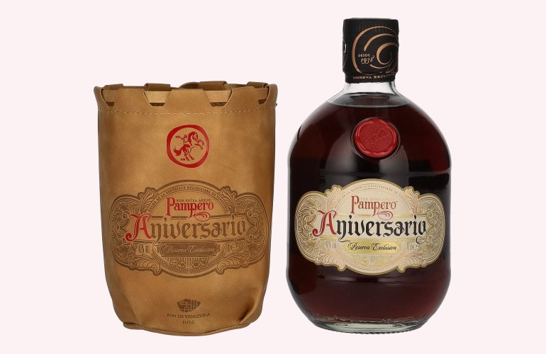 Pampero Aniversario Reserva Exclusiva Ron Extra Añejo 40% Vol. 0,7l in Ledertasche