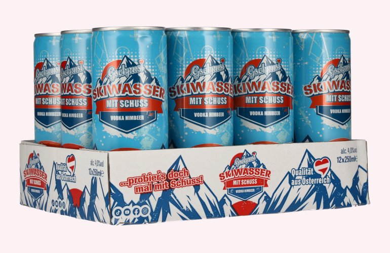 Gschpusi Skiwasser avec Schuss 4% Vol. 12x0,25l Dosen