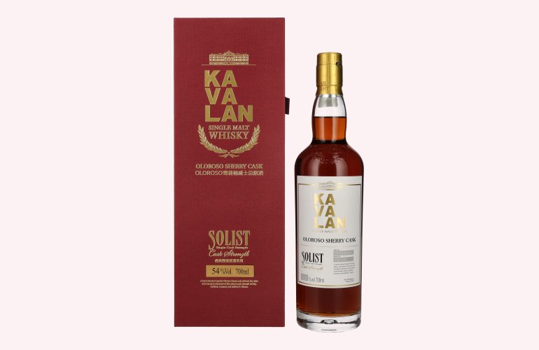 Kavalan SOLIST Single Malt Whisky OLOROSO SHERRY CASK Cask Strength 54% Vol. 0,7l in Geschenkbox