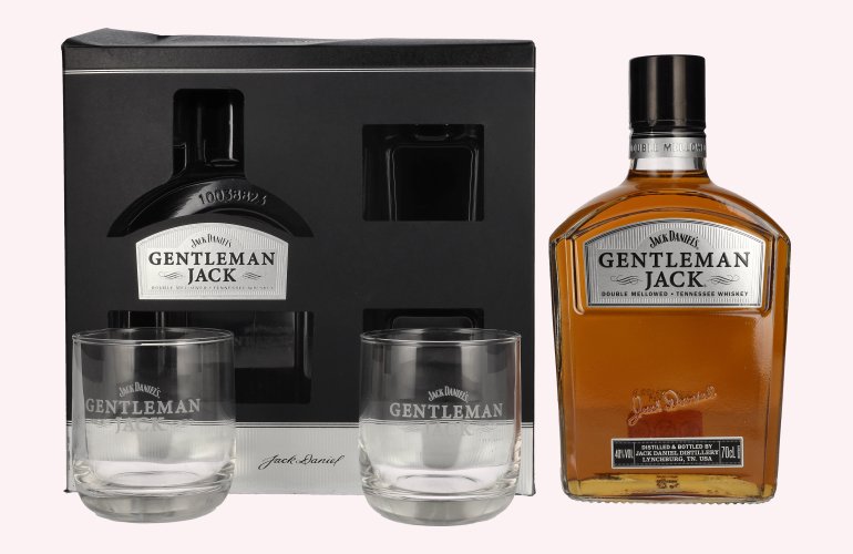 Jack Daniel's GENTLEMAN JACK Tennessee Whiskey 40% Vol. 0,7l en boîte cadeau avec 2 Verres