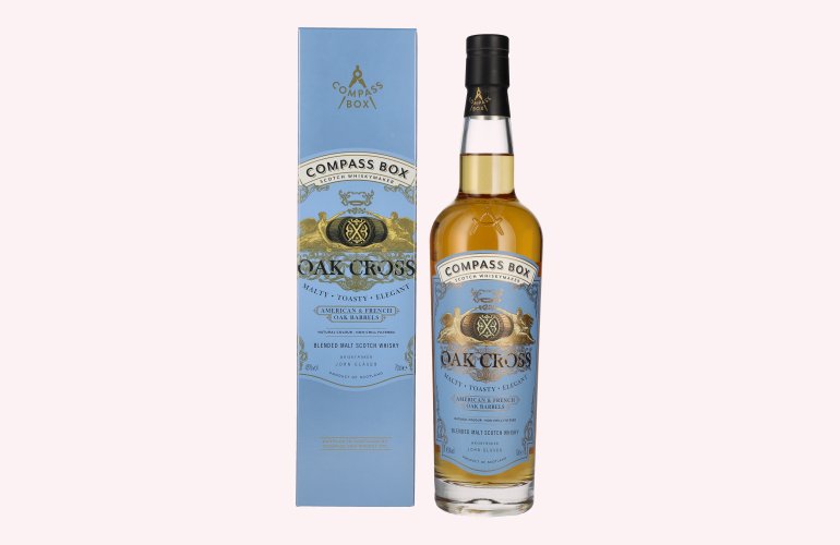 Compass Box OAK CROSS American & French Oak Barrels Blended Malt Whisky 43% Vol. 0,7l in Geschenkbox