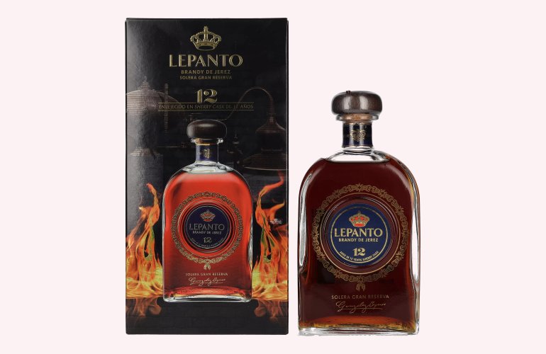 Lepanto 12 Brandy de Jerez Solera Gran Reserva 36% Vol. 0,7l in geschenkverpakking