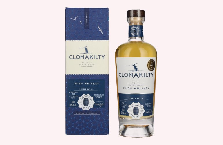 Clonakilty Irish Whiskey SINGLE BATCH Double Oak Finish 43,6% Vol. 0,7l in geschenkverpakking