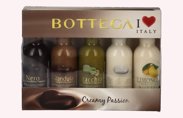 Bottega Creamy Passion Mignonettes Set 15,8% Vol. 5x0,03l in geschenkverpakking