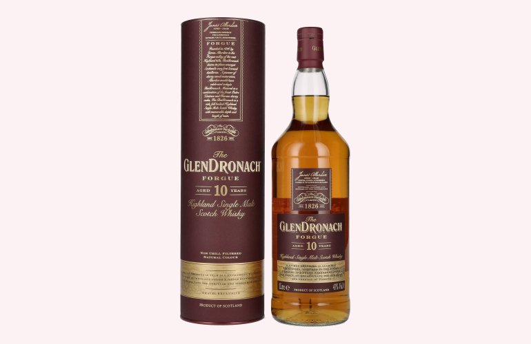 The GlenDronach 10 Years Old FORGUE Highland Single Malt 43% Vol. 1l en boîte cadeau