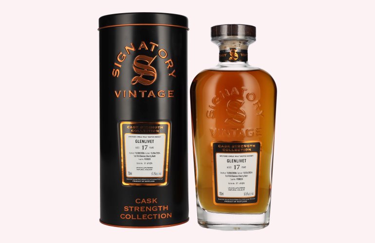 Signatory Vintage GLENLIVET 17 Years Old Cask Strength Collection 2006 61,6% Vol. 0,7l in Tinbox