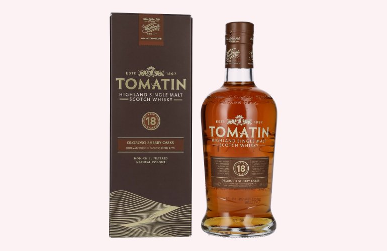 Tomatin 18 Years Old OLOROSO SHERRY CASKS 46% Vol. 0,7l in geschenkverpakking