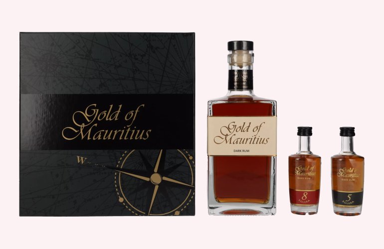 Gold of Mauritius Gift Set 40% Vol. 0,7l en boîte cadeau + 2x0,05l