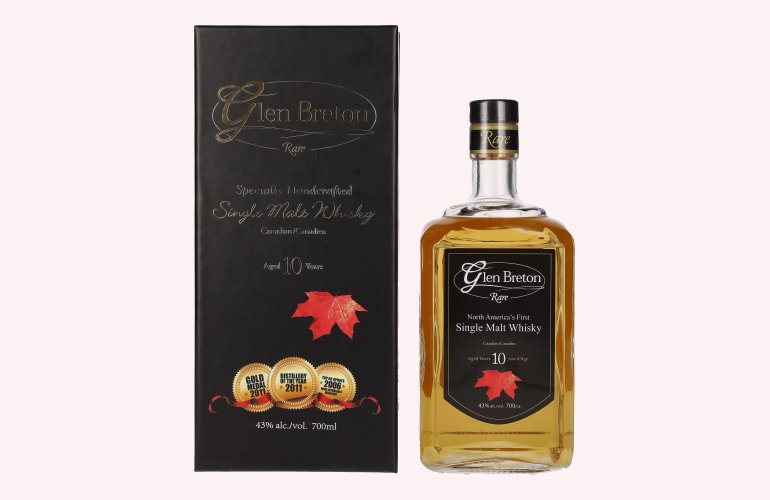 Glen Breton Rare 10 Years Old Canada's First Single Malt Whisky 43% Vol. 0,7l en boîte cadeau