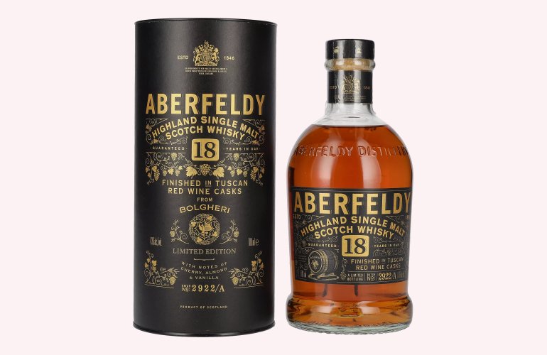 Aberfeldy 18 Years Old Red Wine Casks BOLGHERI 43% Vol. 0,7l in geschenkverpakking